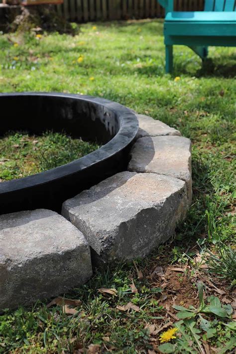 Cut a piece of string to half the length of the fire pit's diameter. How to Build a DIY Fire Pit With a Seating Area - The Home ...