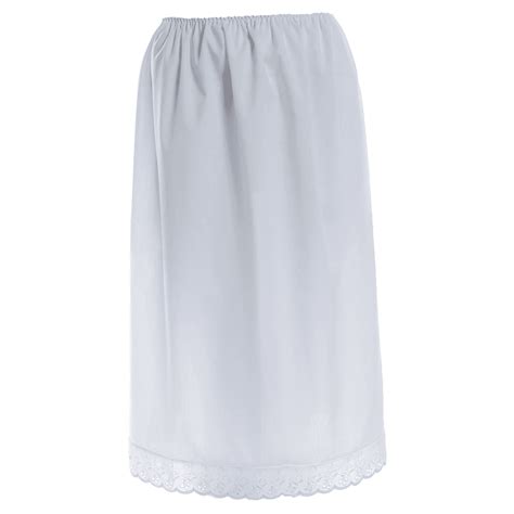 White Cotton Half Waist Slip Petticoat Underskirt 26 Length