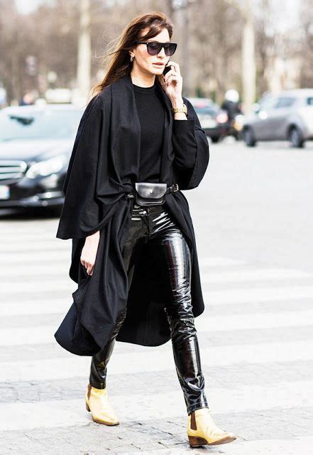 Parisienne Patent Leather Fashion Leather Pants Street Style How