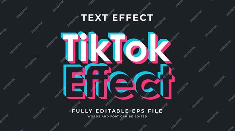Premium Vector Tik Tok Text Effect