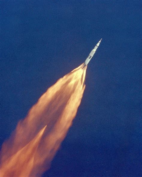 Saturn V Rocket Launch Carrying The Apollo 11 Moon