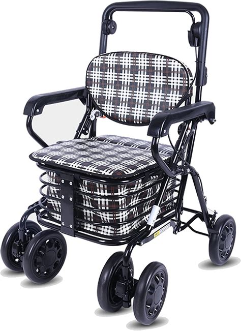 Foldable Lightweight Rolling Walker With Seat And 4 Wheels