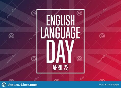 English Language Day April 23 Holiday Concept Stock Vector