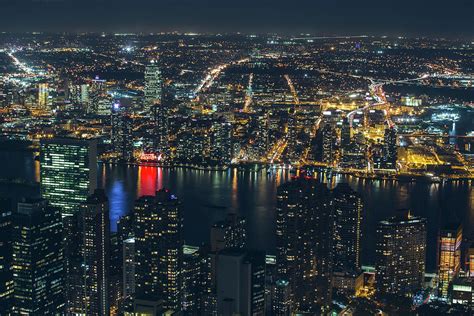 Night Aerial View Of New York City Photograph By Dan Comaniciu