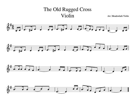 Easy Hymns For Violin Free Sheet Music — Meadowlark Violin Studio