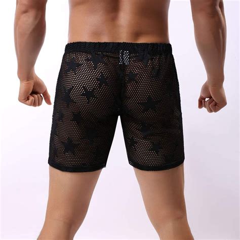 Kamuon Men S Sexy Mesh See Through Summer Beach Lounge Shorts Boxer Underwear Ebay