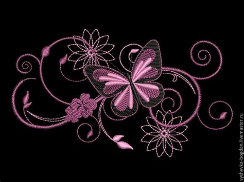 This design consists of an butterfly on flowers. Machine Embroidery Design Butterfly bt019 - купить на ...