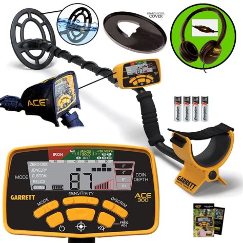 Garrett Ace 300 Metal Detector With Waterproof Search Coil Coil Cover