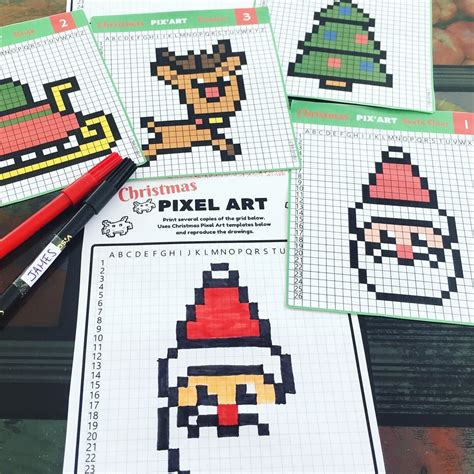 Afficher limage dorigine grille vierge pixel art à. Pixel Art de Noël : 12 modèles à imprimer gratuitement - Un jour un jeu