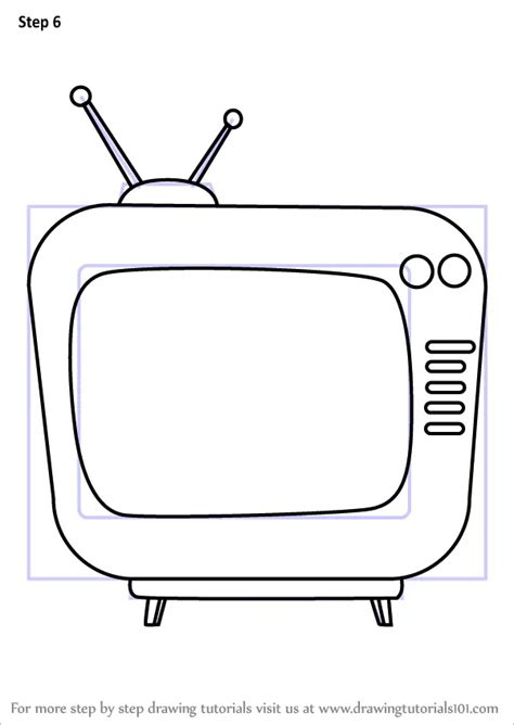 Learn How To Draw Television For Kids Objects Step By Step Drawing