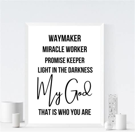 Waymaker Song Lyrics Way Maker Download Miracle Worker Etsy Artofit