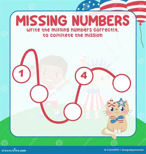 Missing Numbers Worksheet Count And Write Activity Stock Illustration