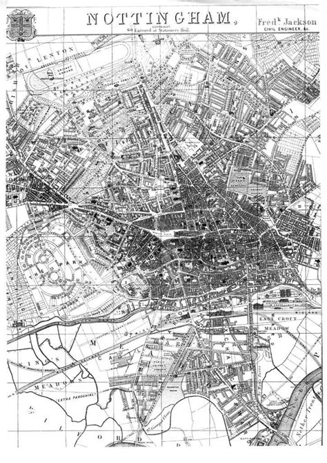 Two Maps Of 19th Century Nottingham Nottingham Map Nottingham