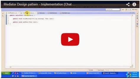 This pattern is considered to be a behavioral pattern due to the way it can alter the program's running behavior. JAVA EE: Mediator Design pattern - Implementation Chat Room