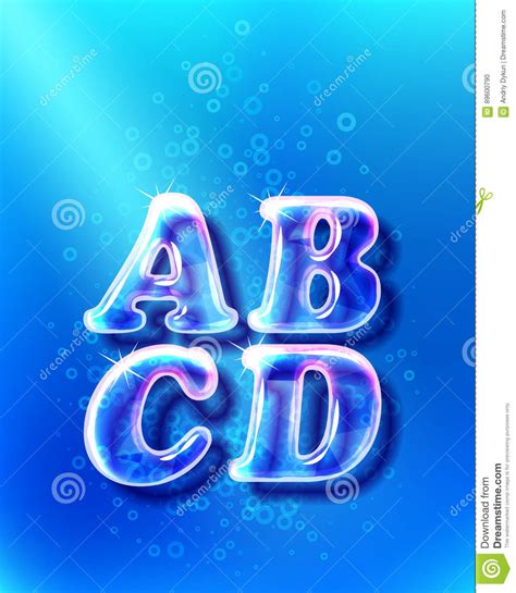 Realistic Glass Font Stock Vector Illustration Of Glossy 89600790
