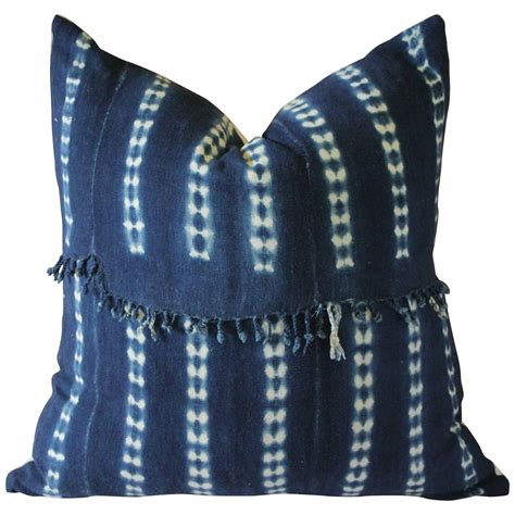Antique Indigo Blue Batik Lumbar Pillow At 1stdibs