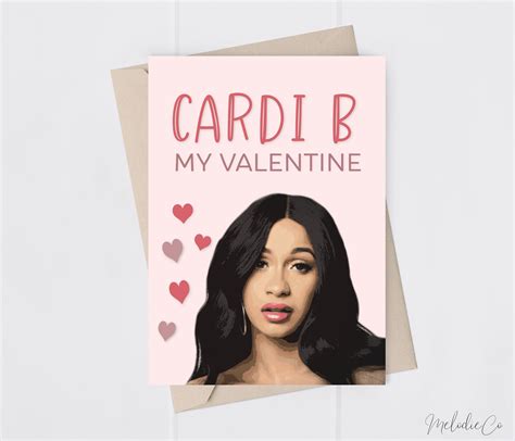 Cardi B Valentines Day Card Printable Etsy