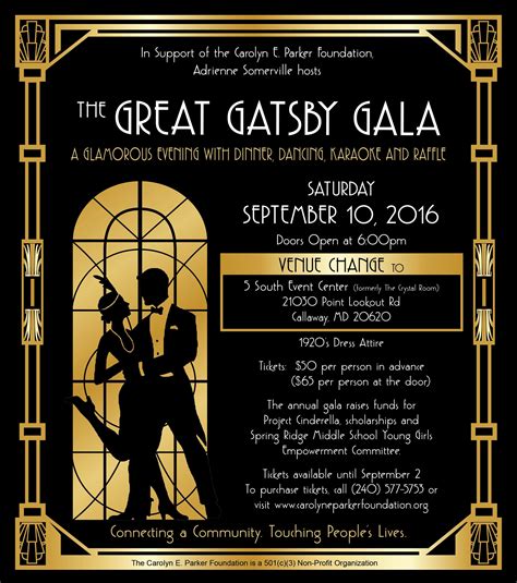 Scott fitzgerald's great gatsby, has inspired us to create a swingin' menu of our own to celebrate the glitz and glamour of a bygone era. The Great Gatsby Gala | Gatsby party invitations, Great ...