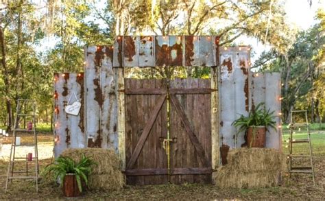 Open And Close Barn Doors Backdrop Wedding Ceremony Door Backdrops