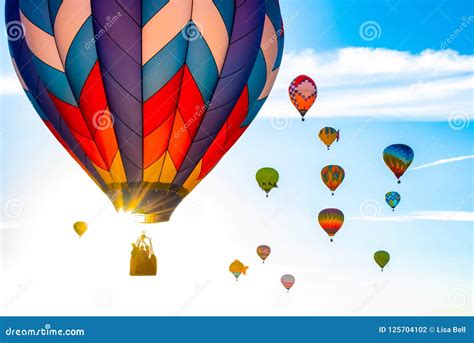 Hot Air Balloons At Sunrise Stock Photo Image Of Flight Reno 125704102