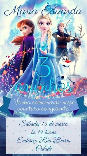 Convite Digital Personalizado Festa Tema Frozen 2 Lembrete Mercadolivre