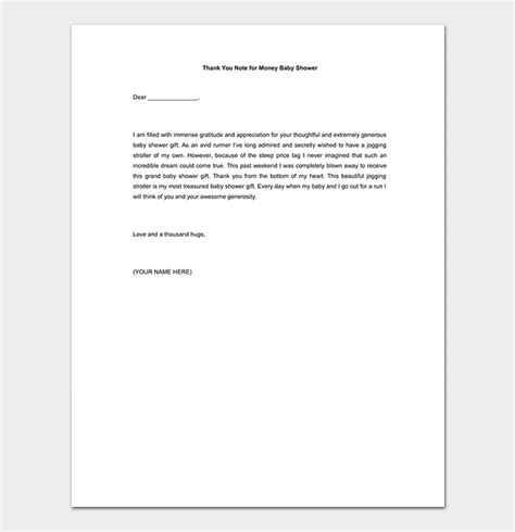 Thank You Note For Money Format And Sample Notes