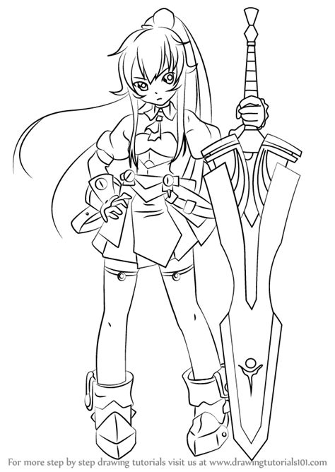 Learn How to Draw Elesis from Elsword (Elsword) Step by Step : Drawing