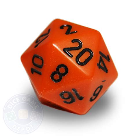 Opaque Orange 20 Sided Dice For Sale D20 Dice Game Depot