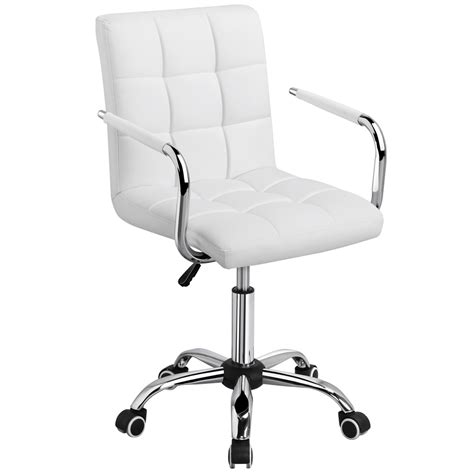 Yaheetech Height Adjustable Office Chair Mid Back Pu Leather 360
