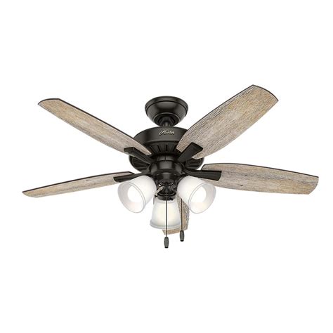 Install your fan 25% faster than traditional ceiling fans with quickfit™ technology. Hunter Oakfor 48 in. LED Indoor Noble Bronze Ceiling Fan ...