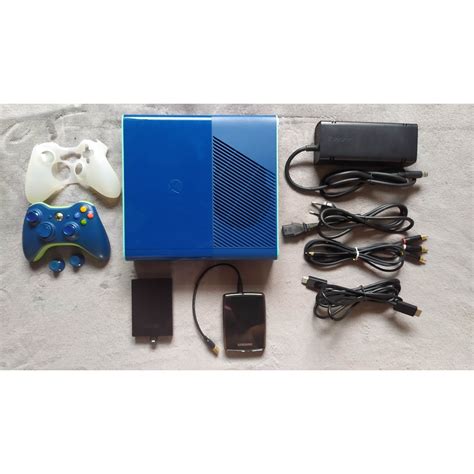 Xbox 360 Super Slim Azul Edicao Limitada Rgh Controle Fonte Hd