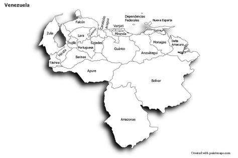 Mapas de muestra para Venezuela blanco negro sombrío Mapas Mapa de venezuela Mapas antiguos