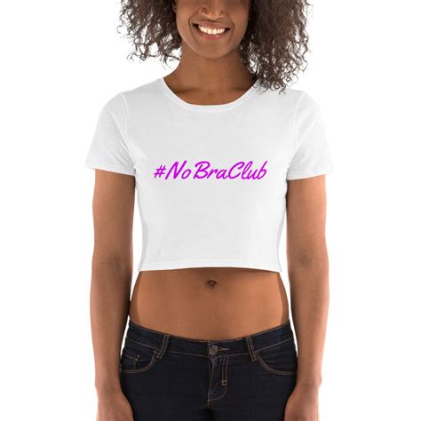 No Bra Club Crop Top Naughty Girl Shirt Casual Cute Shirt Etsy