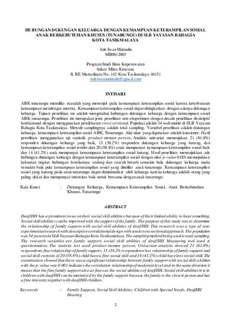 Maybe you would like to learn more about one of these? (PDF) HUBUNGAN DUKUNGAN KELUARGA DENGAN KEMAMPUAN ...