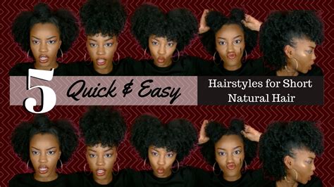 5 Quick And Easy Hairstyles On Short Natural Hair Youtube