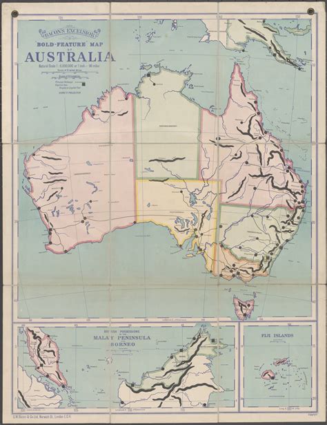 Undated Bold Feature Map Of Australia It Shows Mountain Ranges In