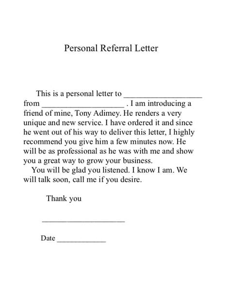 10 Sample Referral Letters Writing Letters Formats And Examples
