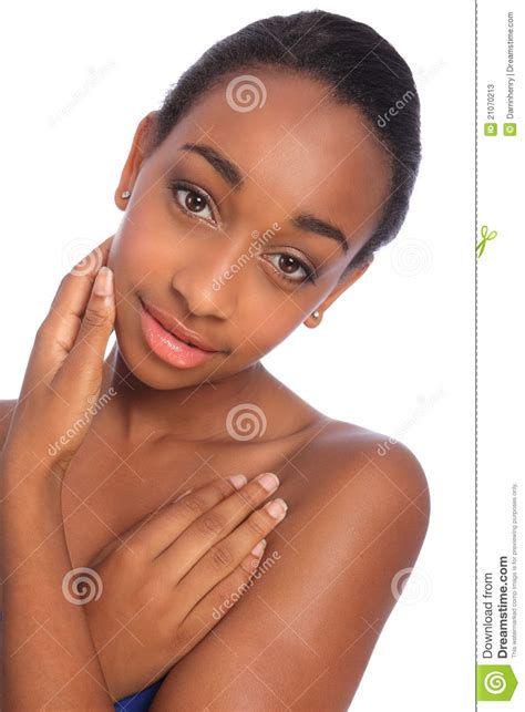 Beautiful Smile By Young African American Woman Stock Image Image Of