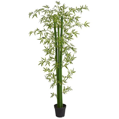 Nearly Natural Indoor Ft Bamboo Artificial Tree The Home Depot