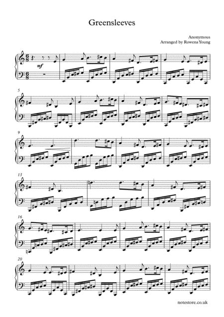 Greensleeves is a traditional english folk song. Download Greensleeves Advanced Piano Solo Sheet Music By Anonymous - Sheet Music Plus