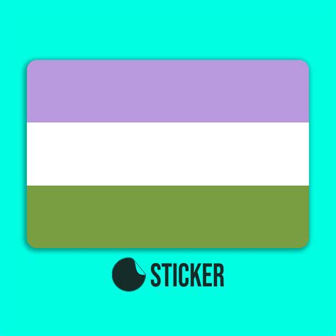 Genderqueer Pride Flag Sticker Die Cut Vinyl Waterproof Etsy