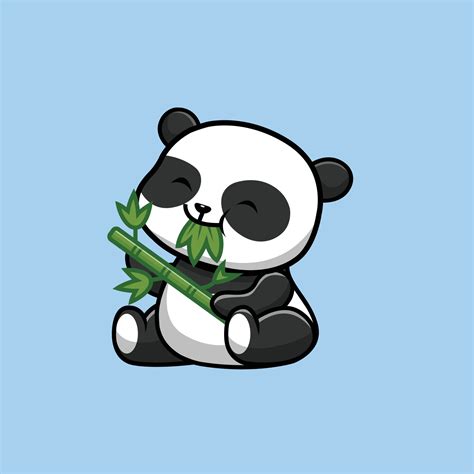 Lindo Panda Come Bambú Ilustración 4210290 Vector En Vecteezy