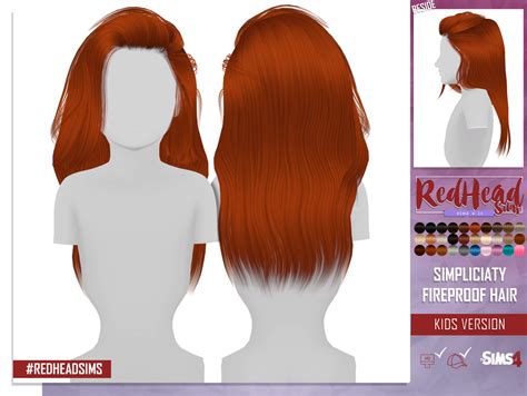 Redhead Sims Cc Redheadsims Cc Simpliciaty Fireproof Hair