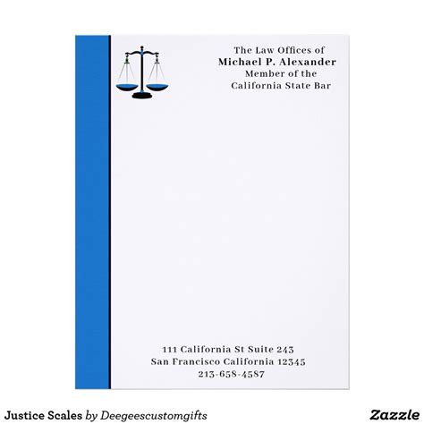 Justice Scales Letterhead Letterhead Paper Letterhead