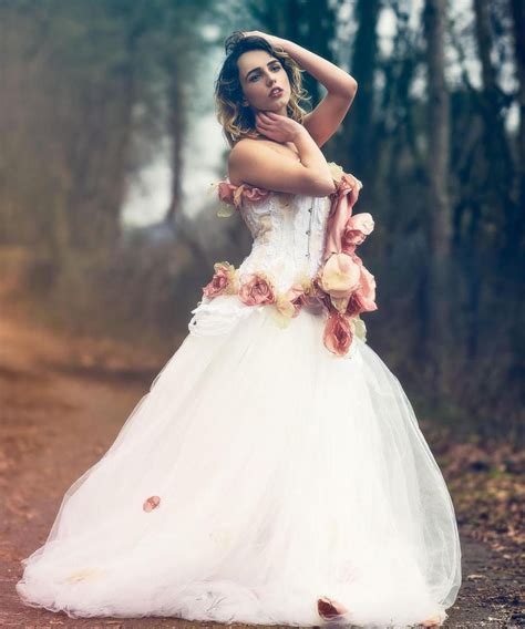 Alternative Corset Wedding Dress With Flower Detail Custom Made By