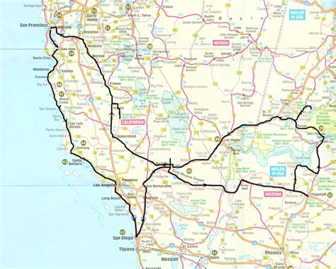 California West Coast Road Map Map Of Usa District Detailed Map Of