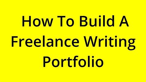 Solved How To Build A Freelance Writing Portfolio Youtube