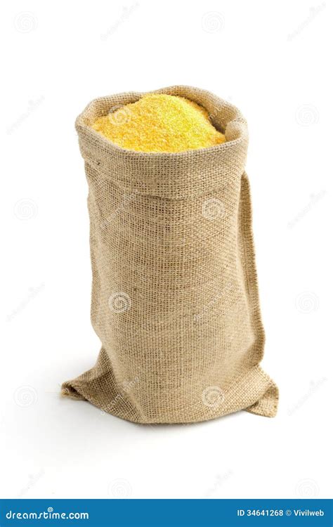 Jute Sack Full Of Corn Flour Stock Photo Image Of Cereal Crop 34641268