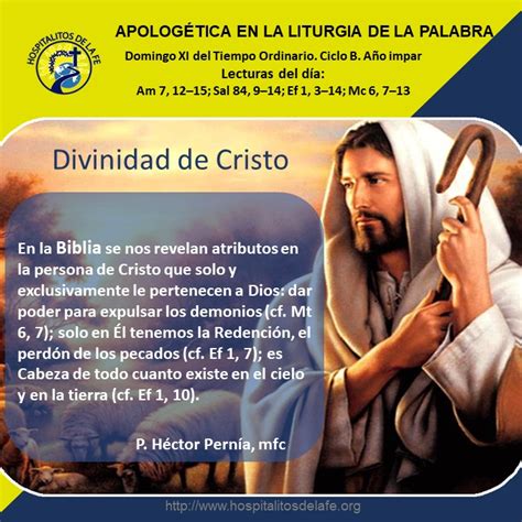 Los Santos Y La Divinidad De Cristo Hospitalitos De La Fe Para