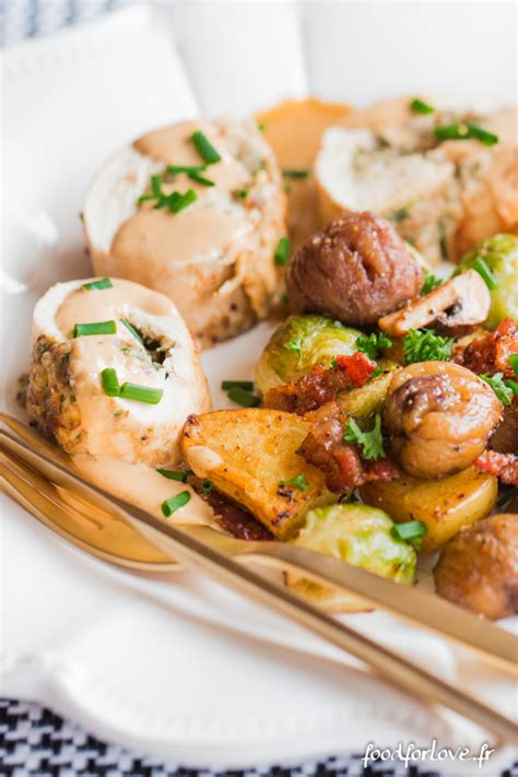 Ballotine de Volaille aux Champignons et à la purée de Châtaigne